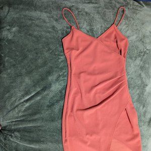 Sunset Orange Bodycon Wrap Dress